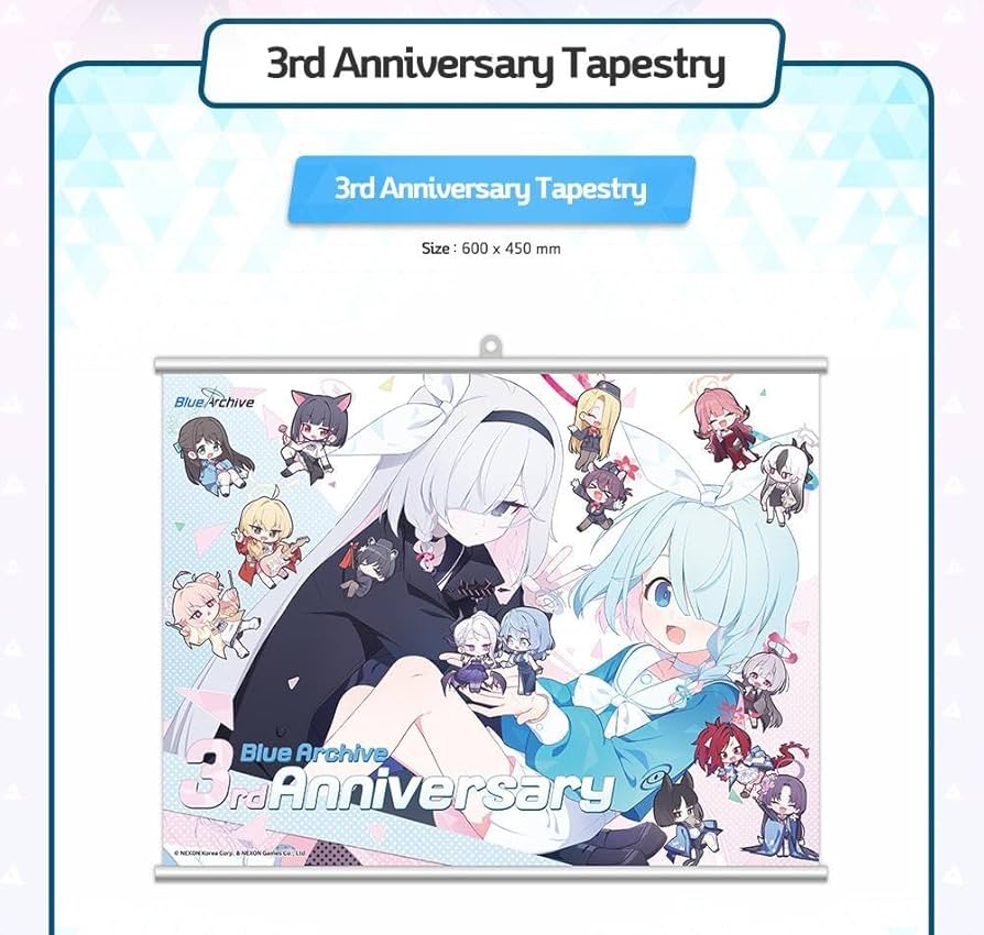 【新品未開封】海外限定　ブルーアーカイブ3周年　タペストリー Amazon.co.jp: 未開封 海外限定 ブルーアーカイブ3周年